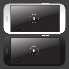 Wall Mural - smartphone video player interface