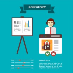 Canvas Print - infographic of business review