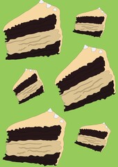 Wall Mural - cake slices background