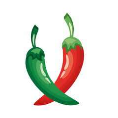 Poster - chili peppers healthy vegetable detailed style icon