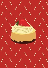 Wall Mural - pastry with strawberry