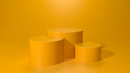 Wall Mural - Empty podium or pedestal display on white background with stand concept. Blank product shelf standing backdrop. 3D rendering