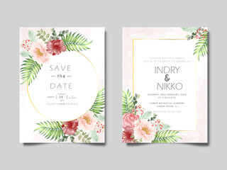 elegant wedding invitation cards with beautiful floral concept