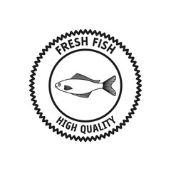 Canvas Print - fresh fish label