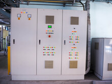 Bottom Switch And Control Panel Outdoor Type For Command Pump In Chemical Systems In Power Plant.