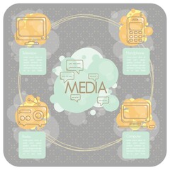 Canvas Print - infographic of media