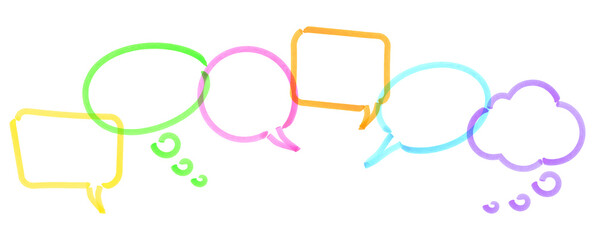 Wall Mural - colored speech bubbles drawn with highlighter
