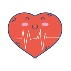 Canvas Print - heart cardio character isolated icon