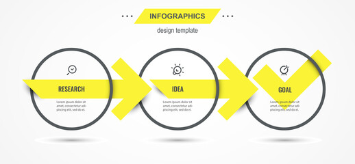 Vector Infographic design template with 3 options or steps. Can be used for process diagram, presentations, workflow layout, banner, flow chart, info graph.