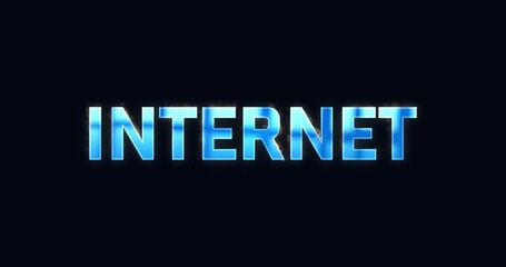 Wall Mural - das wort internet. intro logo elektrisch (blitze). text blau. opener animation 4k