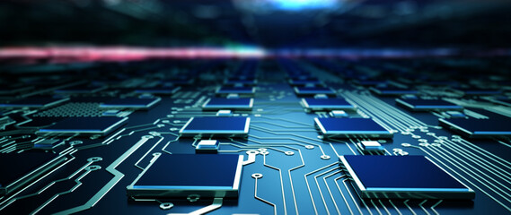 Fototapete - Technology background/Abstract technology background made of different element printed circuit board.  Printed circuit board in the server executes the data. 