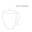© Keya - Good morning cup of coffee line drawing. Vector illustration