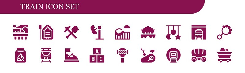 Poster - train icon set