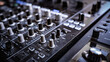 © Aris Suwanmalee - Sound And Audio Mixer Control Panel With Buttons