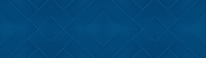 Aufkleber - Dark phantom blue seamless abstract grunge pattern square rhombus diamond herringbone tiles texture background banner panorama long