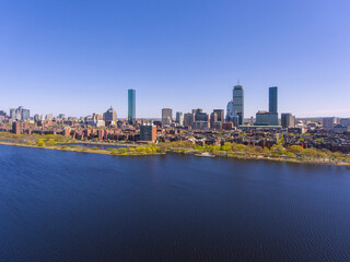 Sticker - Boston downtown skyline aerial view, Boston, Massachusetts, USA. 