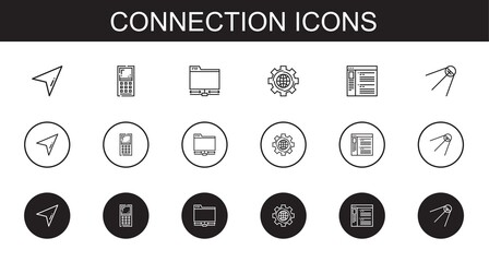 Wall Mural - connection icons set