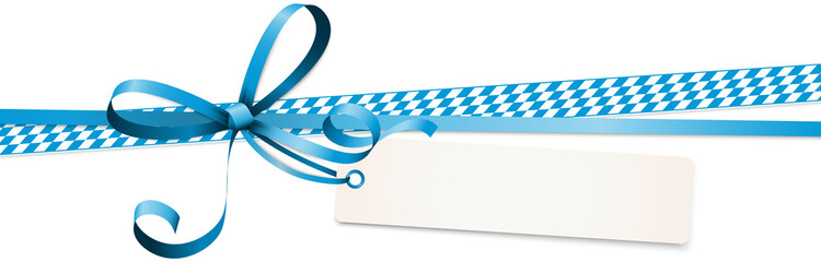 Wall Mural - Oktoberfest blue ribbon bow with hang tag