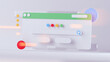 Google UI UX floating 3d element icon for social media and web pages
