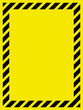 Black and yellow striped blank warning sign, 3:4 aspect ratio rectangular frame for your message or image. EPS8 vector, variant No. 3