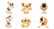 Set Of Funny Animals In Cartoon Style