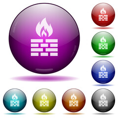 Canvas Print - Firewall icon in glass sphere buttons