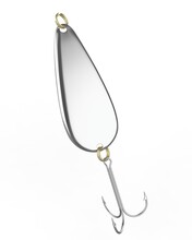 Blank Fishing Spoon Bait For Mock Up And Branding, 3d Render Illustration.