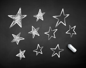 Wall Mural - chalk drawn illustration of stars