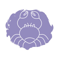 Sticker - cancer zodiac sign block style icon