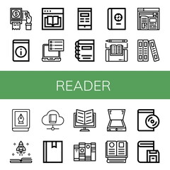 Wall Mural - reader icon set