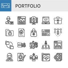 Wall Mural - portfolio icon set