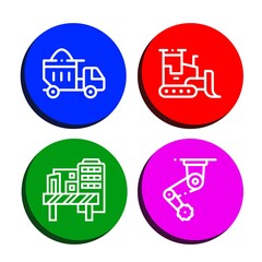 Sticker - excavator simple icons set