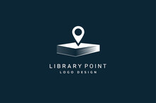 Digital Bookstore Logo, Illustration Book And Point Template Logo Design, Vector Illustration