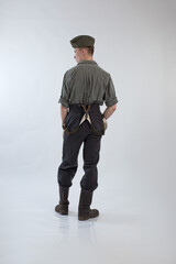 Wall Mural - Male actor reenactor in historical military uniform as an officer of the German Army during World War II