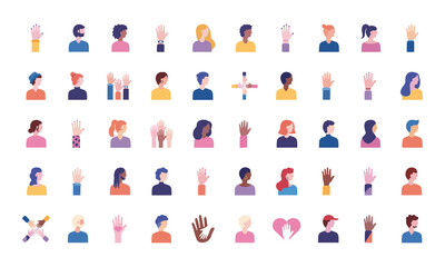 Sticker - bundle of diversity people set icons