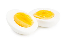 Half A Boiled Egg Isolated On A White Background