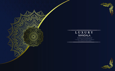 Luxury gold mandala ornate background for wedding invitation, book cover