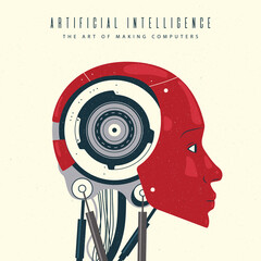 Flat artificial intelligence background