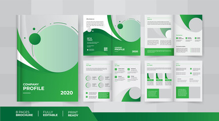 Wall Mural - 8 pages corporate company profile brochure design use it is for multipurpose 
