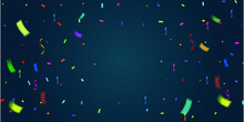 Colorful Confetti Background On Green Blue Background