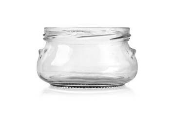 Wall Mural - empty glass jar isolated on white background