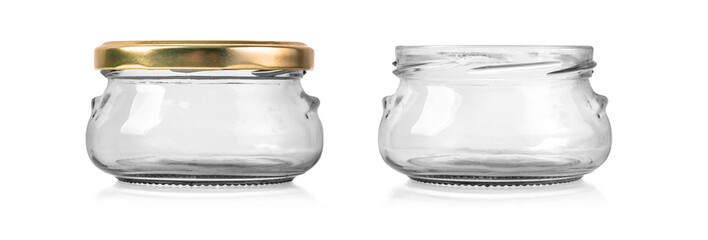 Wall Mural - glass jar isolated on white background