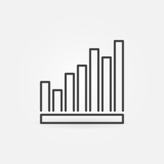 Sticker - Vertical Bar Chart vector concept icon or symbol in thin line style