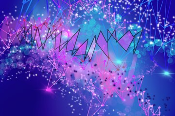 Wall Mural - Dots and Lines nerual network technology world connect abstract background with brilliant colors