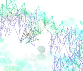 Wall Mural - Dots and Lines nerual network technology world connect abstract background with brilliant colors