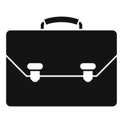 Canvas Print - Leather office suitcase icon. Simple illustration of leather office suitcase vector icon for web design isolated on white background