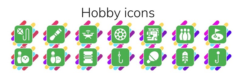 Sticker - hobby icon set