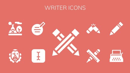 Canvas Print - writer icon set