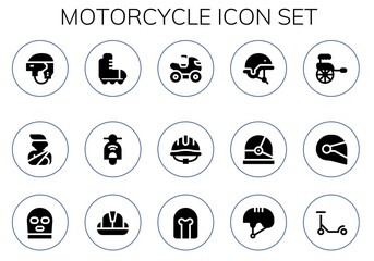 Poster - motorcycle icon set