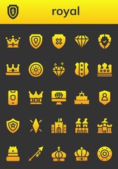 Canvas Print - Modern Simple Set of royal Vector filled Icons